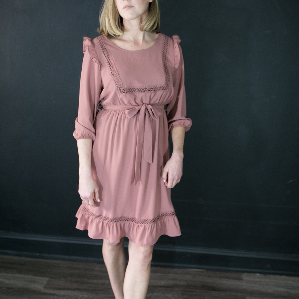 Dusty Rose Feminine Dress
